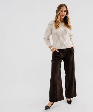 Pull en grosse maille avec torsades sur les manches femme vue4 - GEMO(FEMME PAP) - GEMO