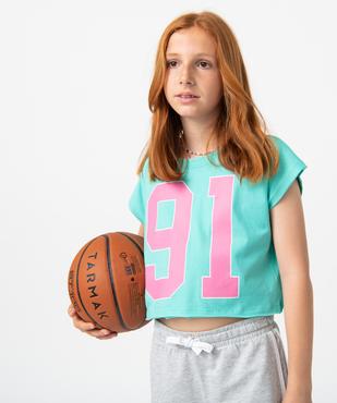 Tee-shirt fille crop top oversize vue1 - GEMO (JUNIOR) - GEMO
