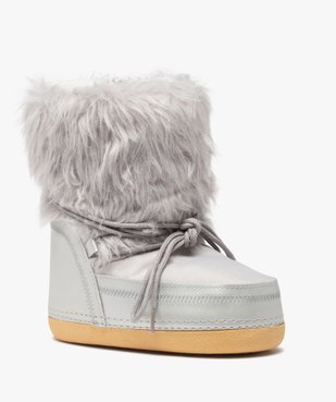 Bottes de neige fille dessus fourrure imitation vue2 - GEMO (EQUIPT) - GEMO