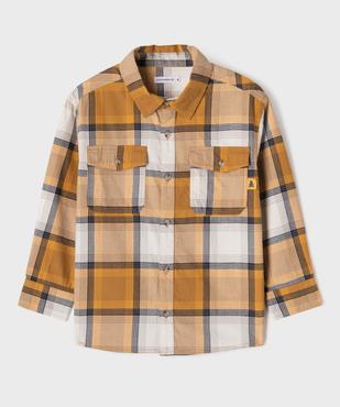 Chemise à manches longues en flanelle de coton à carreaux garçon - LuluCastagnette vue1 - LULUCASTAGNETTE - GEMO