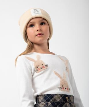 Pull fille avec motif animalier brodé vue1 - GEMO (ENFANT) - GEMO