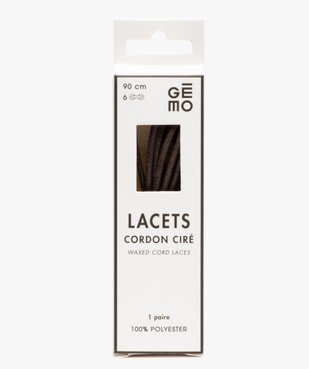 Lacets ronds en coton ciré uni 90 cm (lot de 2) vue1 - GEMO(ENTRETIEN) - GEMO