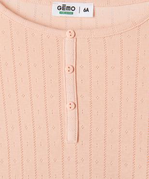 Tee-shirt manches longues finitions froncées fille vue2 - GEMO 4G FILLE - GEMO