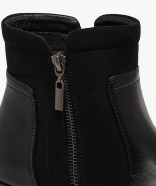 Boots femme confort à talon cubain détail en suédine et zip fantaisie vue7 - G'FLEX - GEMO
