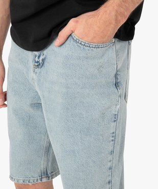 Bermuda en jean pour homme effet patiné vue2 - GEMO (HOMME) - GEMO
