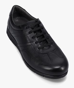 Baskets homme unies dessus cuir fermeture lacets  vue5 - GEMO (CONFORT) - GEMO