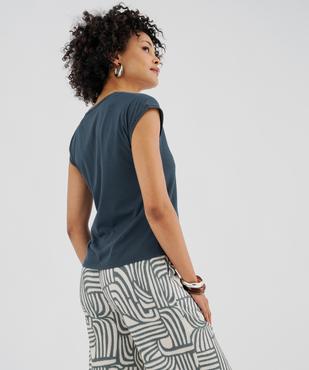 Tee-shirt à manches courtes avec finitions scintillantes femme vue3 - GEMO 4G FEMME - GEMO