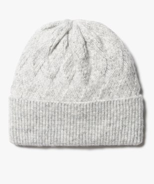 Bonnet à torsades modernes et revers femme vue1 - GEMO (ACCESS) - GEMO