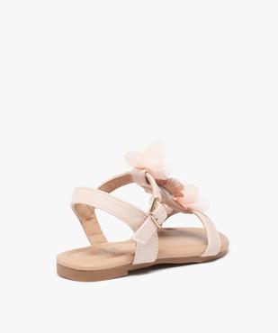 Sandales fille unies à fines brides et fleurs en tulle vue4 - GEMO (ENFANT) - GEMO