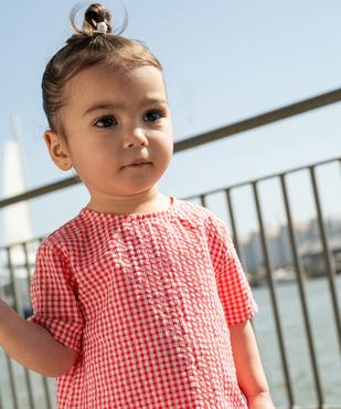 Blouse à manches courtes motif vichy bébé fille vue1 - GEMO(BEBE DEBT) - GEMO