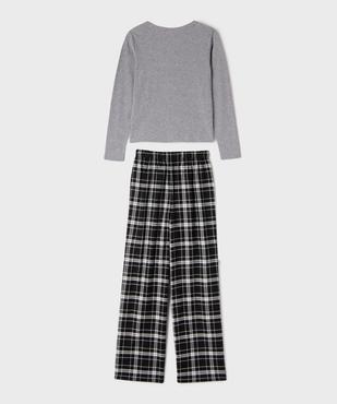 Pyjama avec pantalon à carreaux fille vue3 - GEMO (JUNIOR) - GEMO