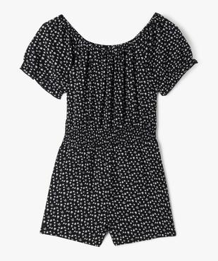 Combishort à motifs fleuris avec détails froncés fille vue3 - GEMO 4G FILLE - GEMO
