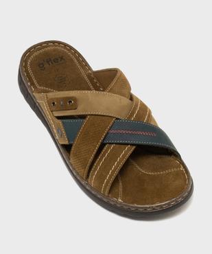 Mules en cuir à brides croisées homme - g'flex vue5 - G'FLEX - GEMO