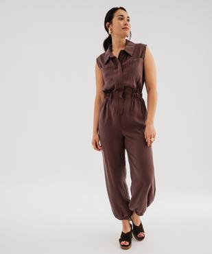 Combinaison pantalon unie avec fermeture zippée femme vue1 - GEMO 4G FEMME - GEMO