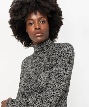 Tee-shirt manches longues et col roulé imprimé femme vue5 - GEMO 4G FEMME - GEMO