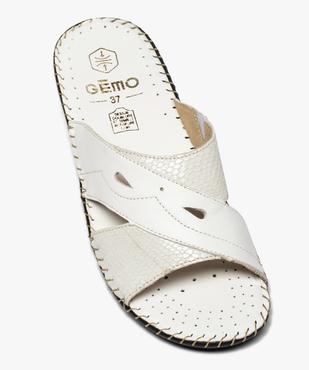 Mules femme confort en cuir à petit talon compensé vue5 - GEMO (CONFORT) - GEMO