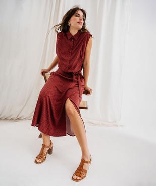 Blouse sans manches imprimée avec liens à nouer femme vue5 - GEMO 4G FEMME - GEMO