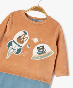 Pyjama en velours effet 2 en 1 motif espace bébé garçon vue2 - GEMO 4G BEBE - GEMO