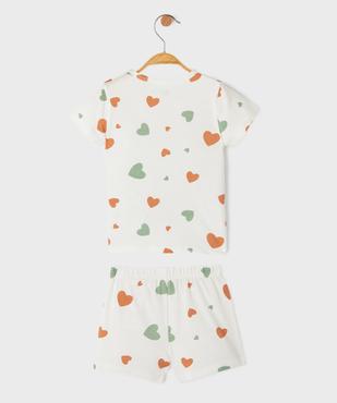 Pyjashort en jersey de coton imprimé cœurs bébé fille vue3 - GEMO 4G BEBE - GEMO