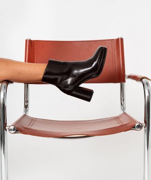 Boots femme à talon flare et bout carré dessus vernis vue7 - FOLLOW ME G4G - GEMO