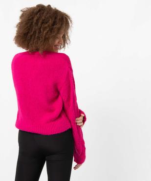 Gilet femme en maille fantaisie ajourée vue3 - GEMO(FEMME PAP) - GEMO