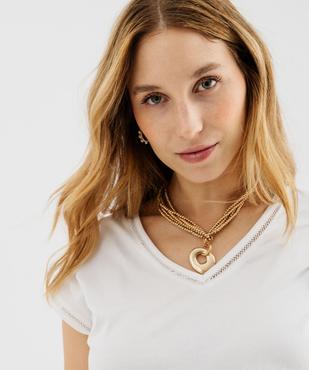 Tee-shirt à manches courtes avec finitions scintillantes femme vue7 - GEMO 4G FEMME - GEMO