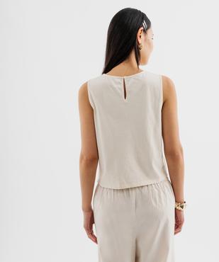 Débardeur en coton ajouré et jersey femme  vue3 - GEMO(FEMME PAP) - GEMO