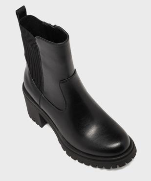 Boots à talon et semelle crantée chunky à col chaussette femme - 5 Miles vue5 - 5 MILES - GEMO