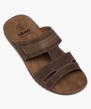 Mules homme casual dessus suédine à scratch  vue5 - GEMO (CASUAL) - GEMO