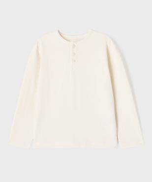 Tee-shirt manches longues en maille nid d’abeille garçon vue2 - GEMO 4G GARCON - GEMO