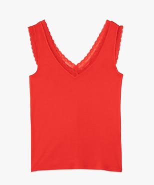 Débardeur avec col V en dentelle femme vue4 - GEMO 4G FEMME - GEMO