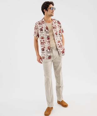 Chemise manches courtes et col cubain en viscose imprimée homme vue4 - GEMO 4G HOMME - GEMO