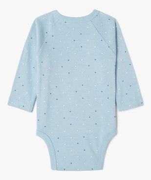 Bodies manches longues fermeture croisée devant bébé garçon (lot de 5) vue4 - GEMO 4G BEBE - GEMO