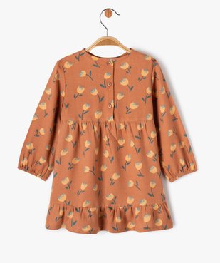 Robe à manches longues à motifs fleuris bébé fille vue3 - GEMO(BEBE DEBT) - GEMO