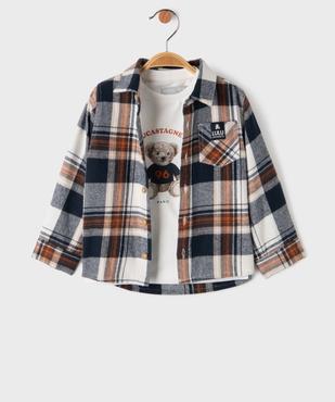 Chemise col chemise à carreaux en coton bébé garçon - LuluCastagnette vue1 - LULUCASTAGNETTE - GEMO