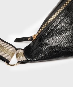 Sac banane en matière vernie avec bandoulière pailletée femme vue4 - GEMO (ACCESS) - GEMO