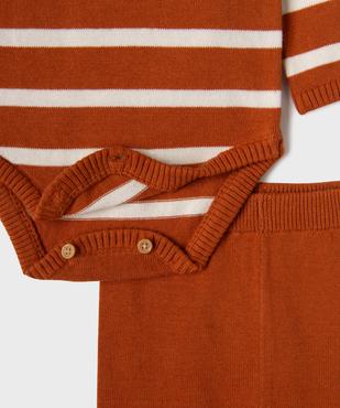 Ensemble 2 pièces body manches longues + pantalon en maille bébé  - LuluCastagnette vue2 - LULUCASTAGNETTE - GEMO