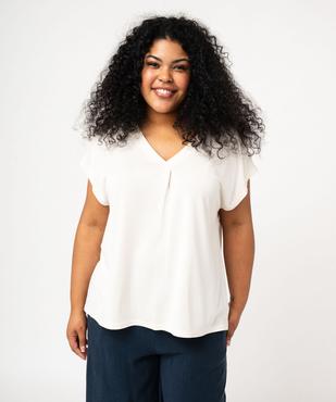 Tee-shirt à manches courtes à double col V femme grande taille vue5 - GEMO 4G GT - GEMO