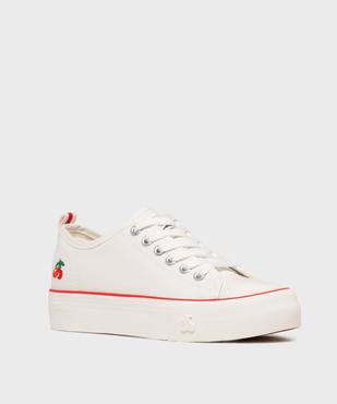 Tennis en toile à semelle épaisse femme - Le temps des cerises vue2 - SHOES BY LTDC - GEMO