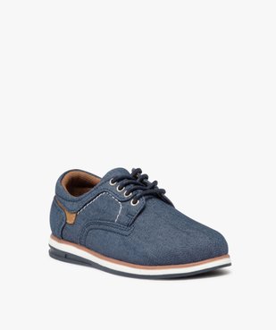 Derbies garçon unis en toile avec semelle bicolore vue3 - BUGGY - GEMO