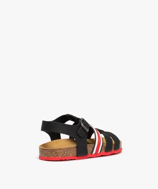 Sandales garçon à brides en cuir avec détails contrastés vue4 - GEMO (ENFANT) - GEMO