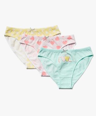 Culottes fille imprimées avec nœud pailleté (lot de 3) vue1 - GEMO 4G FILLE - GEMO