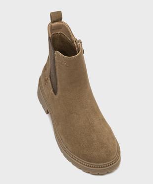 Boots Chelsea zippées en suédine et semelle crantée fille - LuluCastagnette vue5 - LULUCASTAGNETTE - GEMO