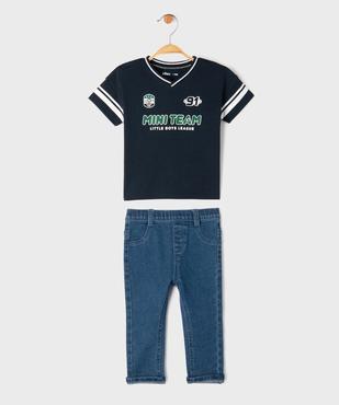 Ensemble 2 pièces jean + tee-shirt manches courtes bébé garçon vue1 - GEMO(BEBE DEBT) - GEMO