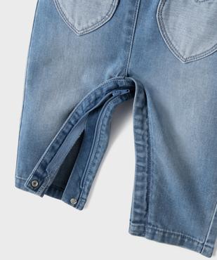 Salopette en jean avec entrejambe zippé bébé fille vue3 - GEMO 4G BEBE - GEMO