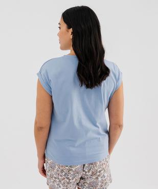 Haut de pyjama forme tee-shirt à manches courtes femme vue3 - GEMO 4G FEMME - GEMO