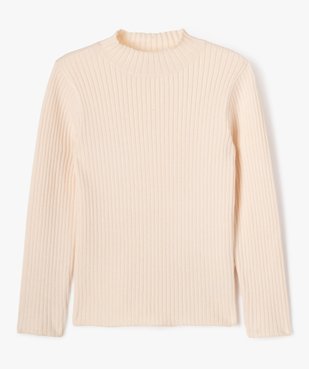 Pull en maille côtelée à col montant fille vue1 - GEMO 4G FILLE - GEMO