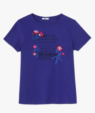 Tee-shirt femme avec motifs fleuris brodés vue4 - GEMO(FEMME PAP) - GEMO
