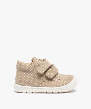 Baskets premiers pas bébé fille dessus cuir à pois – NA! vue1 - NA! - GEMO