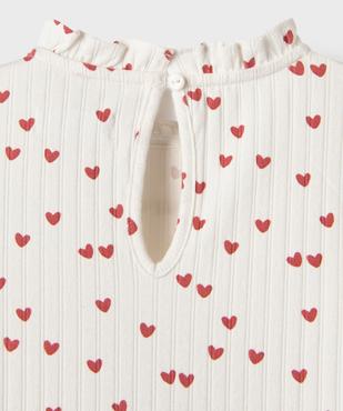 Tee-shirt manches longues à motifs coeurs fille vue4 - GEMO 4G FILLE - GEMO